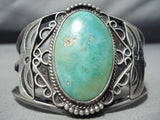 Huge Vintage Native American Navajo Royston Turquoise Sterling Silver Flank Bracelet-Nativo Arts