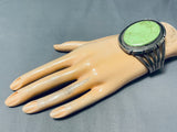 Best Vintage Wes Craig Vintage Native American Navajo Gaspeite Sterling Silver Bracelet-Nativo Arts