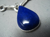 Very Rare Vintage Native American Navajo Ben Begaye Lapis Chain Link Sterling Silver Bracelet-Nativo Arts