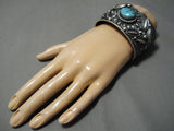 Quality Stu Billy Native American Navajo Spiderweb Turquoise Sterling Silver Bracelet-Nativo Arts