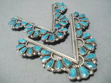 Magnificent Native American Navajo Turquoise Sterling Silver Collar Protector Pins-Nativo Arts