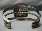 Important Vintage Native American Navajo Blue Carico Lake Turquoise Sterling Silver Bracelet Old-Nativo Arts