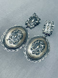 One Of The Most Intricate Native American Navajo Sterling Silver Concho Earrings-Nativo Arts