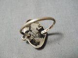 Intense Vintage Native American Navajo Royston Turquoise Sterling Silver Ring Old-Nativo Arts