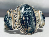 The Best Moss Agate Triple Stone Vintage Native American Navajo Sterling Silve Rbracelet-Nativo Arts