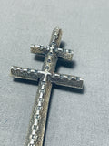 Incredible Vintage Native American Navajo Sterling Silver Cross Pendant-Nativo Arts
