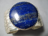 Dynamic Navajo Lapis Sterling Silver Bracelet Native American-Nativo Arts
