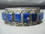 One Of The Best Vintage Native American Navajo Lapis Sterling Silver Bracelet-Nativo Arts