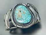 Native American One Of The Best Early Birds Eye Kingman Turquoise Sterling Silver Bracelet-Nativo Arts