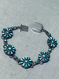 Exquisite Vintage Native American Zuni Turquoise Cluster Links Sterling Silver Bracelet-Nativo Arts