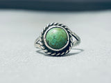 Charming Vintage Native American Navajo Cerillos Turquoise Sterling Silver Ring-Nativo Arts
