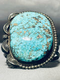 Important Museum Vintage Native American Navajo Carico Lake Turquoise Sterling Silver Bracelet-Nativo Arts