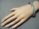 Gorgeous Zuni #8 Turquoise Mine Sterling Silver Bracelet Native American-Nativo Arts