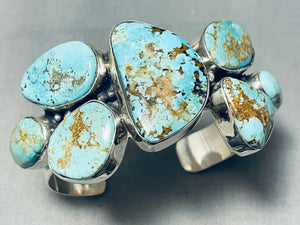 Rare Number 8 Mine Turquoise Native American Navajo Sterling Silver Bracelet-Nativo Arts