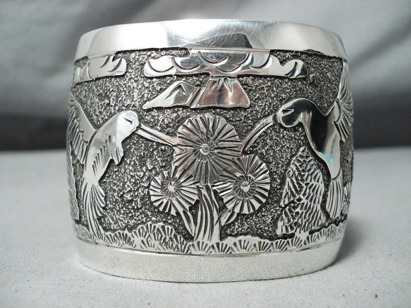 Hummingbird Navajo Sterling Silver Hummingbird Bracelet Native