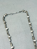 Authentic Vintage Native American Navajo Morenci Turquoise Sterling Silver Necklace-Nativo Arts