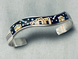 Fabulous dETAILED Cosmic Inlay Sterling Silver Bracelet-Nativo Arts