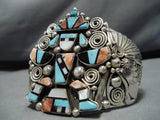 Opulent Ben Begaye Kachina Turquoise Sterling Silver Native American Navajo Bracelet Cuff-Nativo Arts