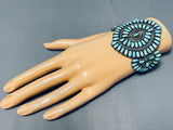 Native American One Of The Most Unique Vintage Navajo Turquoise Sterling Silver Bracelet-Nativo Arts