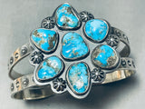 Castle Dome Turquoise Cluster Sterling Silver Bracelet Cuff-Nativo Arts
