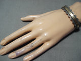 Marvelous Vintage Navajo Sterling Silver 14k Gold Bracelet Native American-Nativo Arts