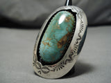 Tremendous Vintage Native American Navajo Domed Royston Turquoise Sterling Silver Ring-Nativo Arts