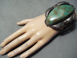 One Of The Biggest Vintage Native American Navajo Royston Turquoise Sterling Silver Bracelet-Nativo Arts