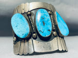 Towering Museum Vintage Native American Navajo Turquoise Sterling Silver Bracelet-Nativo Arts