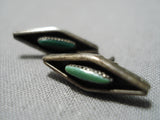 Unique Vintage Native American Navajo Royston Turqoise Sterling Silver Earrings Old-Nativo Arts