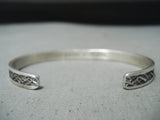 Exquisite Signed Vintage Native American Navajo Sterling Silver Bracelet-Nativo Arts