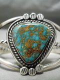 Quality Vintage Native American Navajo Turquoise Sterling Silver Bracelet Old Cuff-Nativo Arts