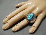 Important Vintage Native American Navajo Benny Touchine Turquoise Sterling Silver Ring Old-Nativo Arts