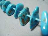 Native American Impressive Vintage Santo Domingo Kingman Turquoise Necklace Old-Nativo Arts