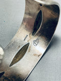 Important Vintage Native American Navajo Hand Repoussed Sterling Silver Thick Bracelet-Nativo Arts