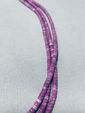 Native American Tubule Ends Sugilite Sterling Silver Heishi Necklace-Nativo Arts