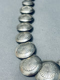 Concho Love Vintage Native American Navajo Sterling Silver Necklace-Nativo Arts