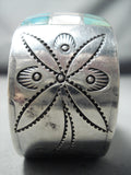 One Of The Best Earlier Vintage Native American Zuni Turquoise Channel Sterling Silver Bracelet-Nativo Arts