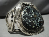 Best Vintage Native American Navajo New Lander Blue Turquoise Sterling Silver Bracelet-Nativo Arts