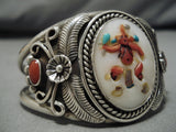 Remarkable Vintage Native American Navajo Mudhead Sterling Silver Turquoise Bracelet Old-Nativo Arts