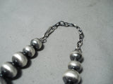 Huge Hand Forged Sterling Silver Vintage Native American Navajo Necklace-Nativo Arts