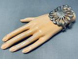 Gorgeous Native American Navajo Sterling Silver Cast Flower Bracelet-Nativo Arts