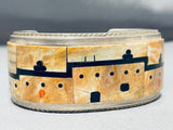Rare Heavy Pueblo Native American Zuni Turquoise Sterling Silver Bracelet Cuff-Nativo Arts