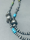 Native American One Of The Most Unique Turquoise Coral Sterling Silver Necklace-Nativo Arts