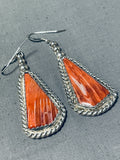 Beautiful Vintage Native American Navajo Spiny Oyster Sterling Silver Earrings-Nativo Arts