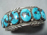 Very Important Red Mountain Turquoise Vintage Native American Navajo Sterling Silver Bracelet-Nativo Arts