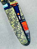 Native American Important Vintage Santo Domingo Turquoise Inlay Sterling Silver Necklace-Nativo Arts