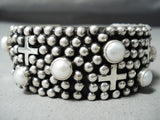 Unbelievable Navajo Pearl Sterling Silver Bracelet Native American-Nativo Arts
