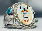 Ceremonial Vintage Native American Navajo Turquoise Sterling Silver Bracelet-Nativo Arts