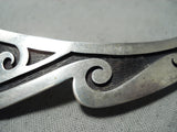 Important Vintage Native American Hopi Cleopatra Sterling Silver Waterwave Necklace-Nativo Arts