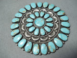 Exquisite Vintage Native American Navajo Turquoise Cluster Sterling Silver Pin Pendant-Nativo Arts